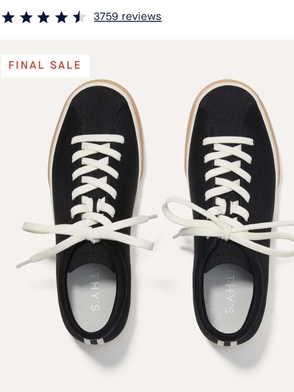 Rothy’s Black Knit Sneakers